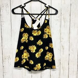 Tobi Shirt Women Chest 32" Medium Floral Sleeveless Strappy Halter Back Blouse